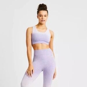 AYBL Pulse Ombre Seamless‎ racerback Sports Bra Lilac womens size small
